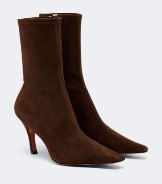 Amina Muaddi Jamie suede ankle boots
