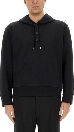 Courr&egrave;ges Black Logo Hood Sweatshirts
