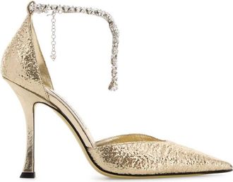 Jimmy Choo London Golden Pointed Toe Heels