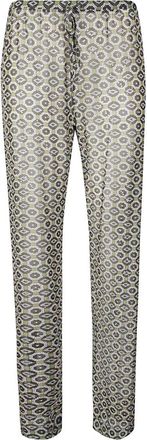 Dries Van Noten Regular Fit Mesh Trousers With Geometric Print