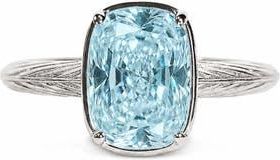 Sterling Forever Cushion Cut Imitation Aquamarine Sterling Silver Ring in Light Blue/silver at Nordstrom, Size 10