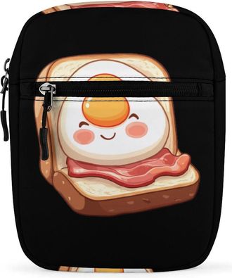 Generic Sofa And Breakfast Trendy Crossbody Bag for Men Women Small Satchel Men Sling Adjustable Shoulder Strap Messenger