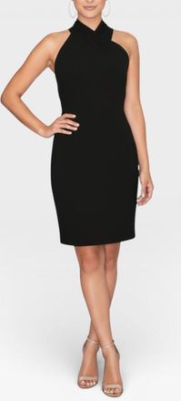 Rachel Roy Harland Crossover Halter Mini Dress in Black at Nordstrom, Size Xx-Large