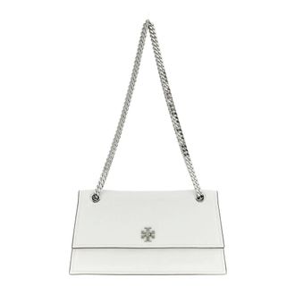 Tory Burch Tassen, Dames, Wit, ONE Size, Katoen, Kira Turnlock Schoudertas