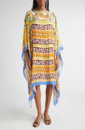 Etro Beachwear Caftan in X0840 Print On Yellow Base at Nordstrom