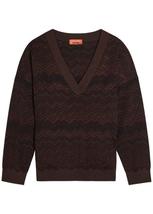 Missoni Chevron Fine-knit Jumper - Brown - 46 (UK14 / L)