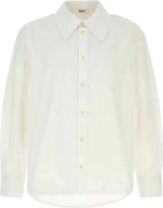 S&eacute;fr White Poplin Trino Shirt