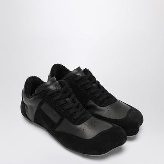 Maison Margiela Black Leather And Suede Anatomic Sneakers