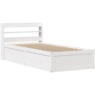 vidaXL Vidaxl - Bed Frame with Headboard White 90x200 cm Solid Wood Pine