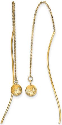 Diamond2Deal 14k Yellow Gold Diamond-cut Threader Drop Dangle Earrings