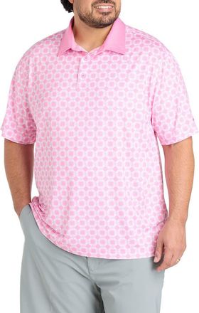 Reebok Big & Tall Mosaic Geometric Performance Polo Shirt in Playful Pink at Nordstrom, Size Xx-Large