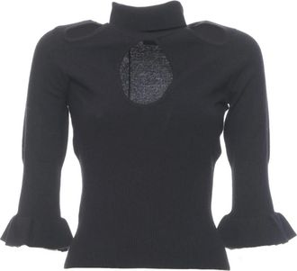 Pinko Zwarte coltrui - Dames - Coltruien - Zwart - S - Truien & Vesten