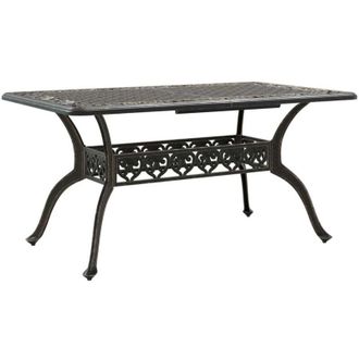 vidaXL Tavolo da Giardino Bronzo 150x90x72 cm in Alluminio Pressofuso vidaXL
