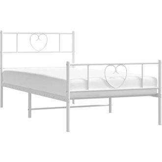 vidaXL Estructura Cama Sin Colch&oacute;n Con Estribo Metal Blanco 100x200 Cm Vidaxl