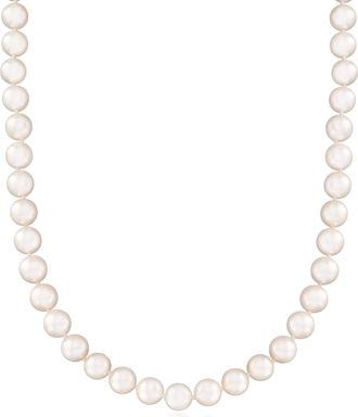 Ross-Simons 8-8.5mm Cultured Akoya Pearl Necklace in 18kt White Gold