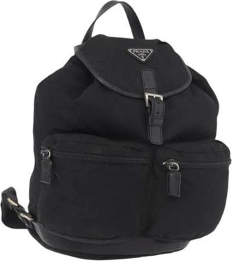 Prada Pre-owned Vintage Nylon Rugzak - Dames - Vintage Rugzakken - Zwart - ONE Size - Nylon - Vintage