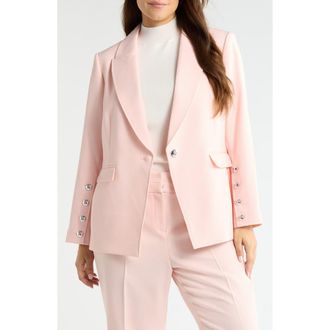Tahari by ASL One-Button Blazer in Slipper Pink at Nordstrom, Size 16 W