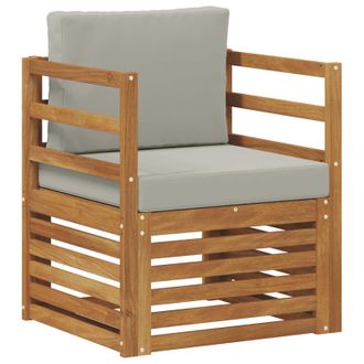 vidaXL Sof&aacute; De Exterior Madera De Acacia S&oacute;lida Y Poli&eacute;ster Natural Vidaxl
