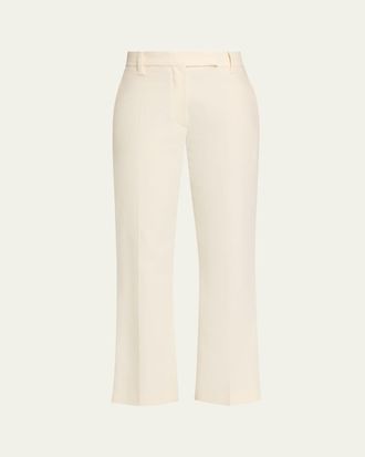 Brunello Cucinelli Stretch Cotton Gabardine Kickflare Ankle Cigarette Pants