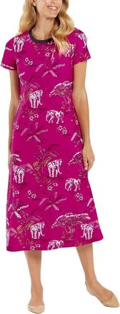 Jude Connally Alexandra T-Shirt Midi Dress In Elephant Safari Orchid