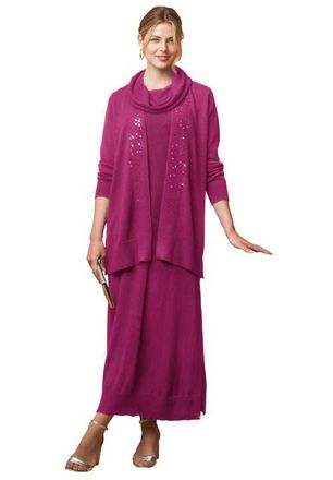 Jessica London 2-Piece Sweater Dress in Raspberry at Nordstrom, Size 28