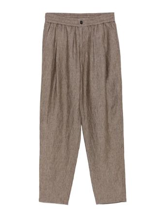 Giorgio Armani Pantaloni con vita elasticizzata - Marrone