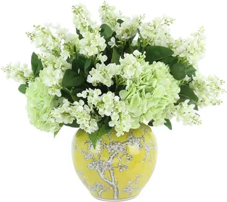 Creative Displays Inc. Handmade Faux Hydrangea & Lilac Arrangement In Decorative Vase