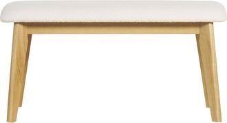 Miliboo Miliboo - Banco N&oacute;rdico De Borreguillo Blanco Y Madera Clara 92 Cm Elion
