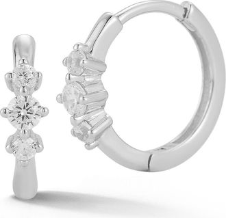 Glaze Jewelry Cubic Zirconia Huggie Hoop Earrings in Silver at Nordstrom Rack