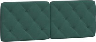 vidaXL Cabecero De Cama Acolchado Terciopelo Verde Oscuro 140 Cm Vidaxl
