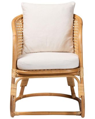 Baxton Studio Niko Bohemian Rattan Arm Chair