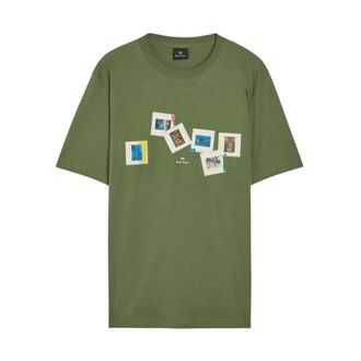 Paul Smith Graphic Print T-Shirt - male - PS By Paul Smith - T-Shirts - Green - 2XL - Tops