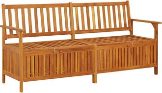 vidaXL Banco De Almacenaje Madera Maciza De Acacia 170 Cm Vidaxl