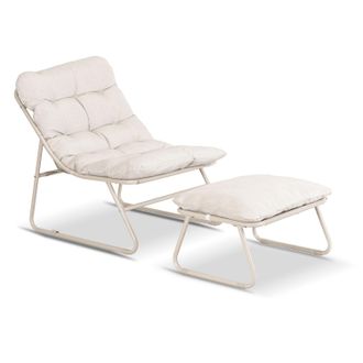OEM Poltrona Da Giardino Kalista Con Poggiapiedi, Beige, Moderna