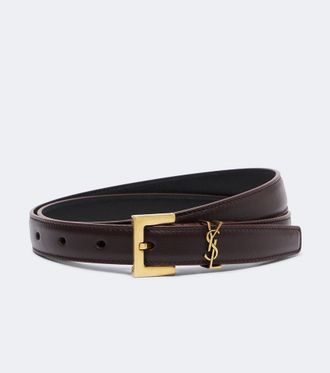 Saint Laurent Cassandre slim leather belt