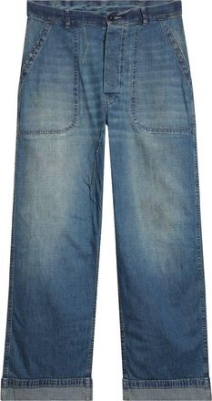Maison Margiela Wide Leg Jeans in Washed Blue at Nordstrom, Size 30 Us
