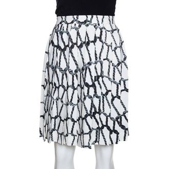 Joseph Monochrome Rope Printed Silk Pleated Skirt