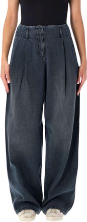 Golden Goose Wide Leg Flavia Denim With High Waist And Front Pleats