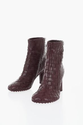 Bottega Veneta Stivaletti in Pelle Intrecciata ATOMIC con Tacco Cilindrico 8cm Bottega Veneta