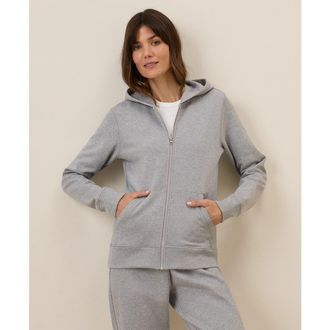 Pact Organic Cotton Brushed Fleece Zip Hoodie in Heather Grey at Nordstrom, Size X-Large