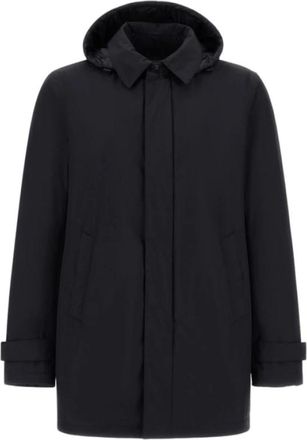 Herno Zwarte Waterdichte Parka Jas Aw 25 - Heren - Winterjassen - Zwart - S - Polyester - Jassen