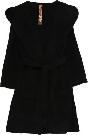 Glox Klassieke Zwarte Hoodiejas met Riem - Dames - Jas met riem - Zwart - XS - Jassen