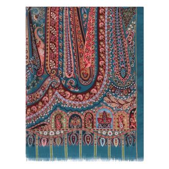 Etro Winter Scarves, female, Green, ONE SIZE, Silk Fringed Scarf