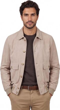 Profuomo tussenjas Profuomo beige normale fit leer
