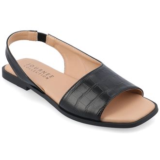 Journee Collection Women & apos;s Brinsley Medium and Wide Width Flat Sandals