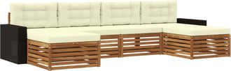 vidaXL Conjunto De Sof&aacute;s De Exterior 6 Uds. Madera De Acacia S&oacute;lida Vidaxl