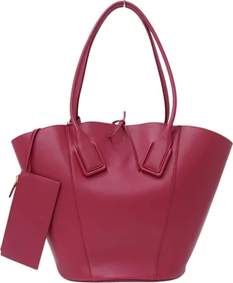 Bottega Veneta Pink Purple Leather Handbag Pouch Tote Bag (Pre-Owned)