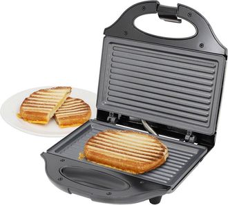 MegaChef Electric Compact Silver Nonstick Sandwich Maker