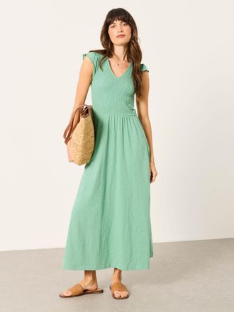 Fat Face FatFace Demi Green Regular Jersey Midi Dress