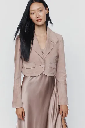 Maeve Suede Cropped Jacket